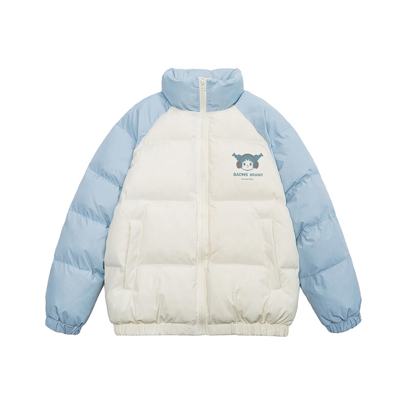 白底 23冬季美式情侣时尚百搭立领加厚棉服外套MY66603P115控158图片