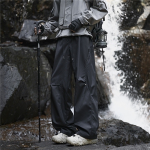 美式高街伐木工装裤男秋季潮牌宽松垂感直筒裤男生百搭休闲长裤子图片