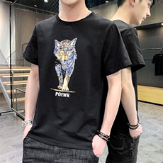 2021夏季新款男潮个性印花短袖T恤男百搭上衣A436-T648-P25，男装T恤，电商A436
