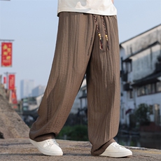 2026原创新款风男装宽松棉麻直筒裤透气大码休闲裤K178-P60，男装休闲裤，电商B277(原6028)
