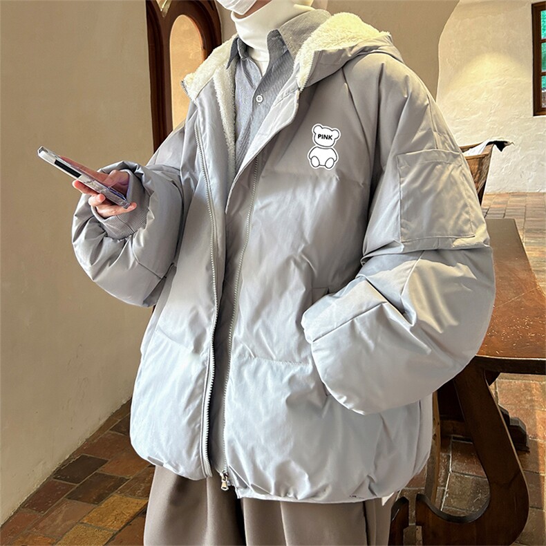 控128加绒面包服男大码羊羔毛棉衣男MY16292-P100图片