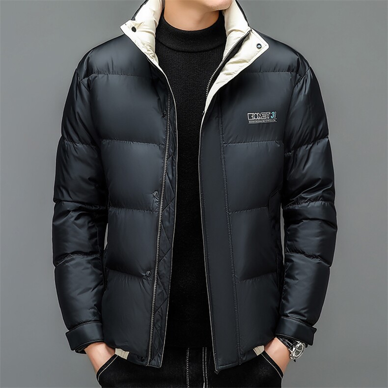 2022男短款中青年白鸭绒时尚加厚保暖休闲羽绒服外套 XY8222-P255图片