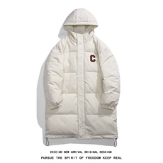 白鸭绒白底22冬季新款C字母长款连帽羽绒服YR1503P245控298，男装羽绒服，电商A247-1