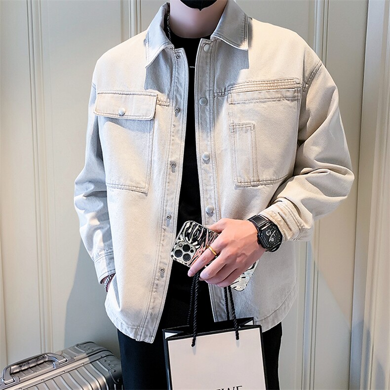 2025新款春季牛仔外套男潮牌工装水洗夹克上衣A313-2668-P110,男装工装外套,电商A313-1