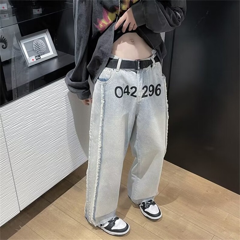 牛仔裤男秋季潮大码休闲裤子高街N8110P42,男装牛仔裤,星座1116-2