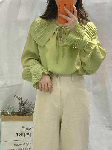 春季新款天丝衬衫，女装衬衫，影白