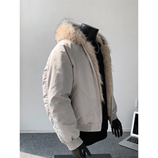 现货高品质美式高街冬季重磅硬挺短款座山雕毛领棉衣男女加厚外套，男装棉衣，电商A486
