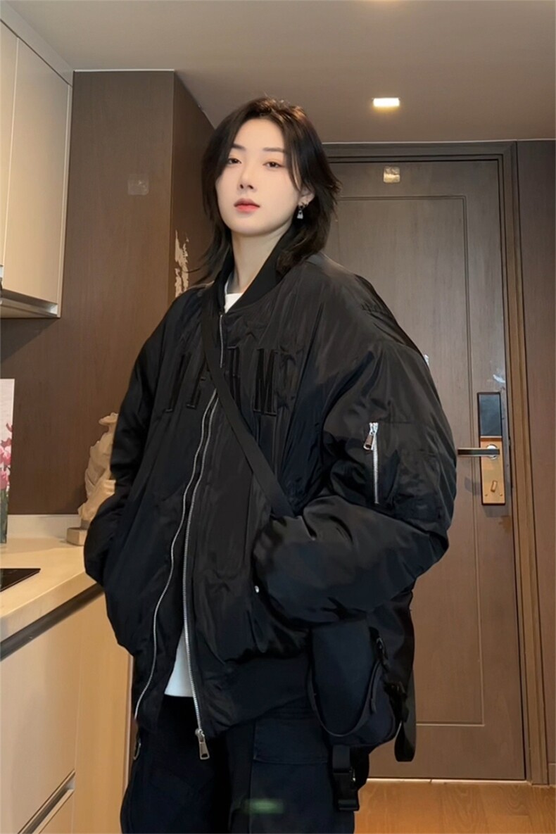 飞行夹克棉服男冬季欧美短款棒球服棉衣外套XZ514-2-MY010-P118,男装夹克,星座514-2(原B239)