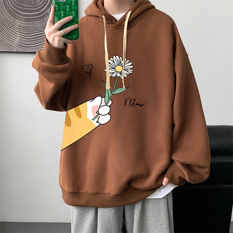 WY2265-P35加绒款-P40纯棉连帽卫衣男大码运动帽衫宽松薄外套男,男装卫衣,电商A040