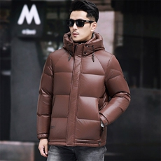 高品质脱卸帽短款90白鸭绒羽绒服外套中年男装加厚羽绒服夹克，男装夹克，钱塘723