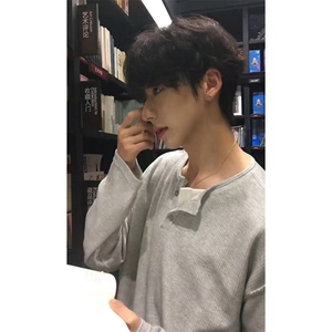 假两件华夫格亨利衫男夏季薄款长袖t恤韩版潮牌卫衣春秋季打底衫图片