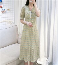 DINOBIENS【现货】夏季新款韩系郁金香连衣裙，女装连衣裙，迪诺比亚