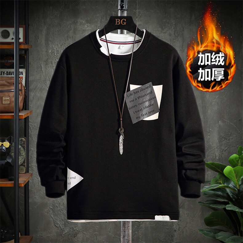 货足支持各种活动7XL-M加绒卫衣男2023冬新款加肥加大码休闲长袖，男装卫衣，钱塘717(原712)