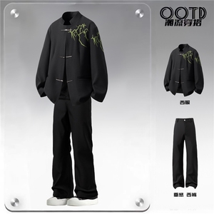 西服立体绣95%绦纶5%氨纶M-5XL大码XF78058P90控139 西裤78151P45图片