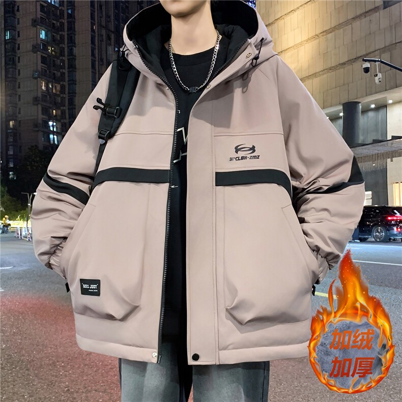 数据款秋冬季加绒加厚青少年连帽夹克男潮牌设计感外套JK8802-P75，男装夹克，星座301D(原星座1004-8）