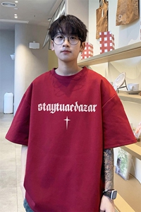 潮纯棉220克T4307P23得物直播抖音重磅短袖T恤280克TB4307批28图片
