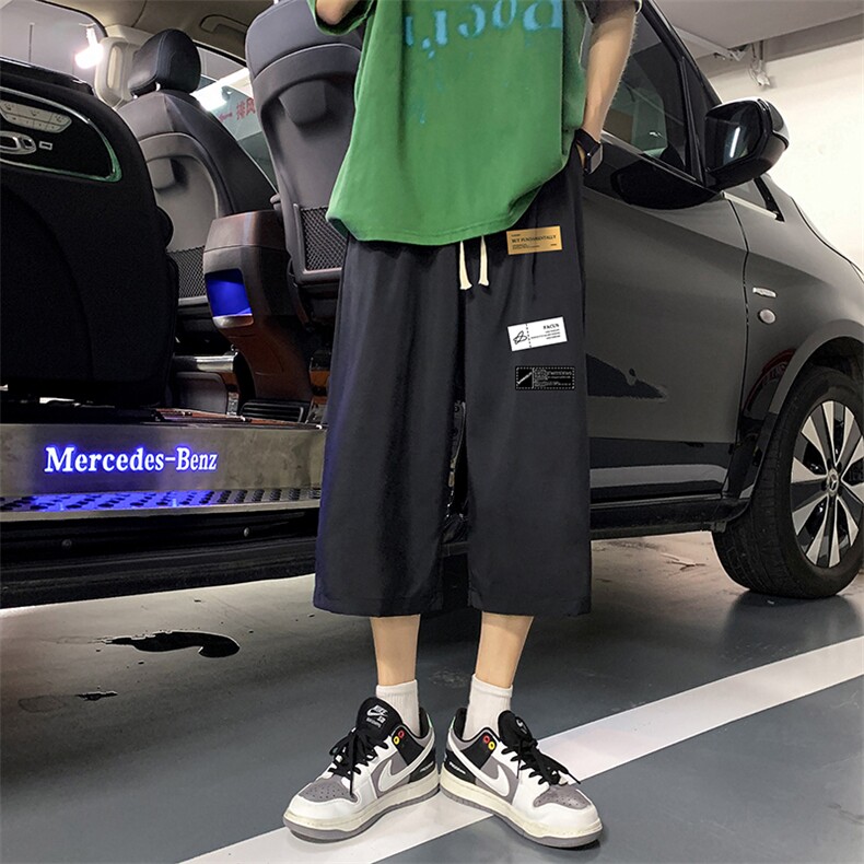 QK72118-P25冰丝七分裤男大码速干短裤男五分裤港风,男装休闲裤,电商A040