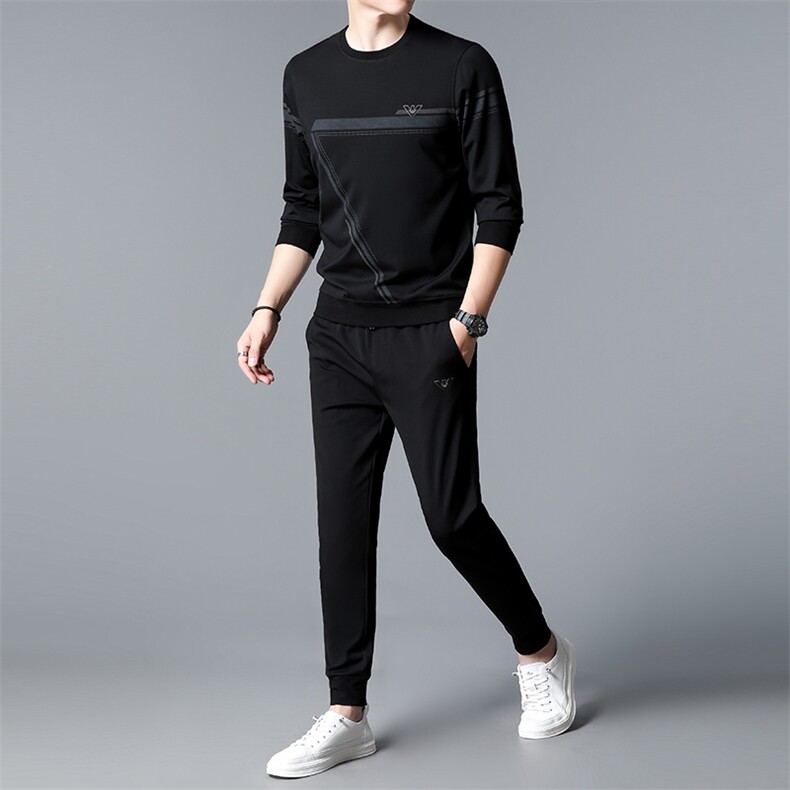 S3031-2钱塘2020-2中青年男士春秋薄款时尚休闲简约长袖卫衣P127,男装休闲套装,钱塘207-2