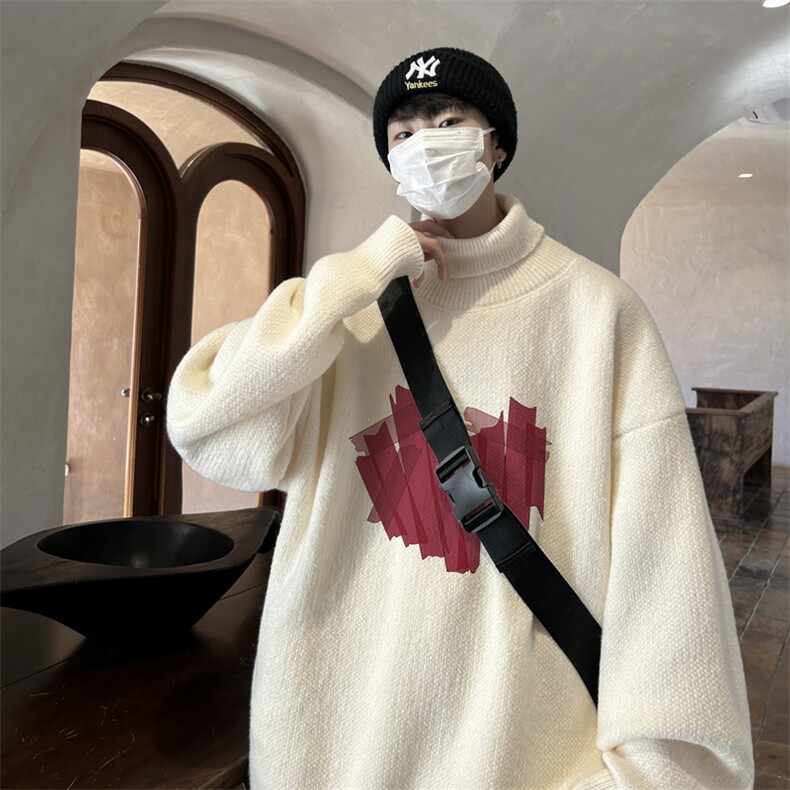高质量！秋冬季高领毛衣男士加绒加厚翻领针织衫男毛衣FL57-P45,男装针织衫/毛衣,电商B367