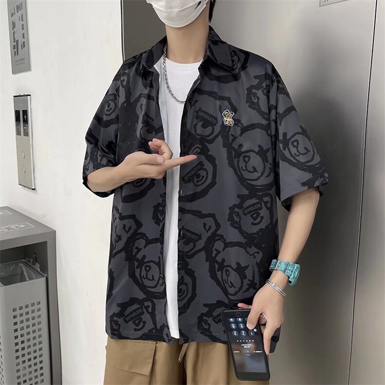 短袖衬衫春款男港风潮流C30P30,男装衬衫,星座1116-2