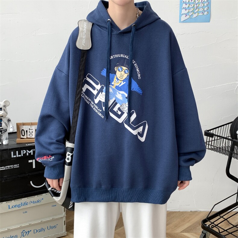 2023春季新品休闲长袖套头T恤连帽印花运动卫衣男487-P45控价68,男装卫衣,电商A441-1