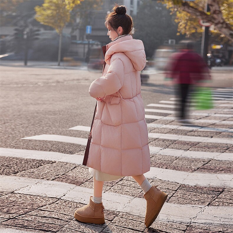 长款羽绒服女2024年冬季新款女装高端过膝白鸭绒加厚保暖外套,女装羽绒服,慧尚依恋