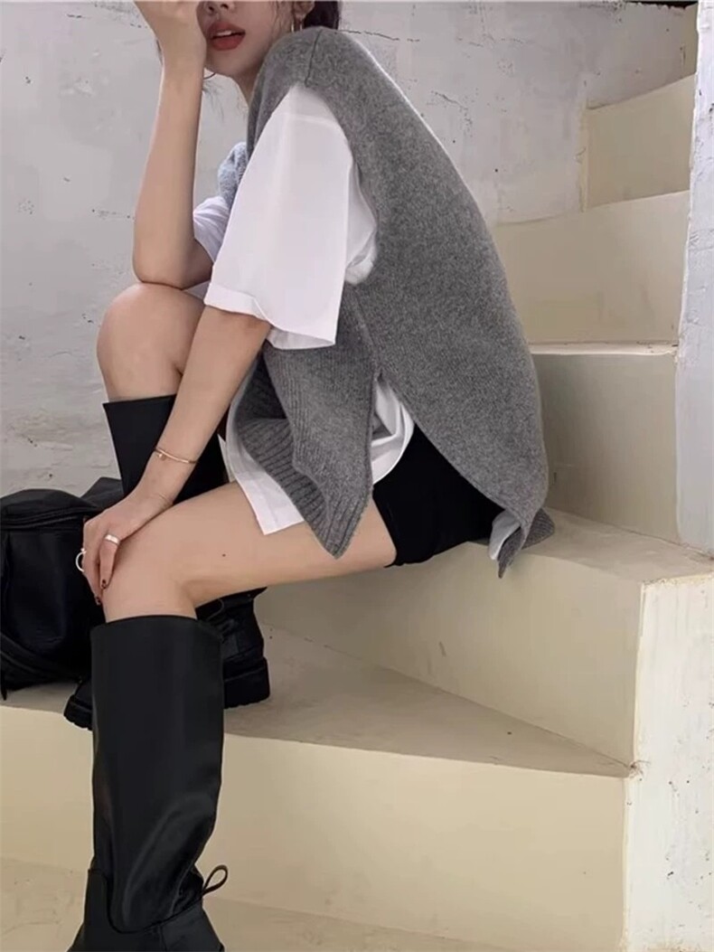 新款时尚宽松羊毛背心百搭显瘦适合各种场合,女装马甲,恩泰羊绒