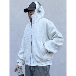 ins文艺新款百搭潮流慵懒流行气质长袖开衫连帽卫衣原宿简约时尚图片