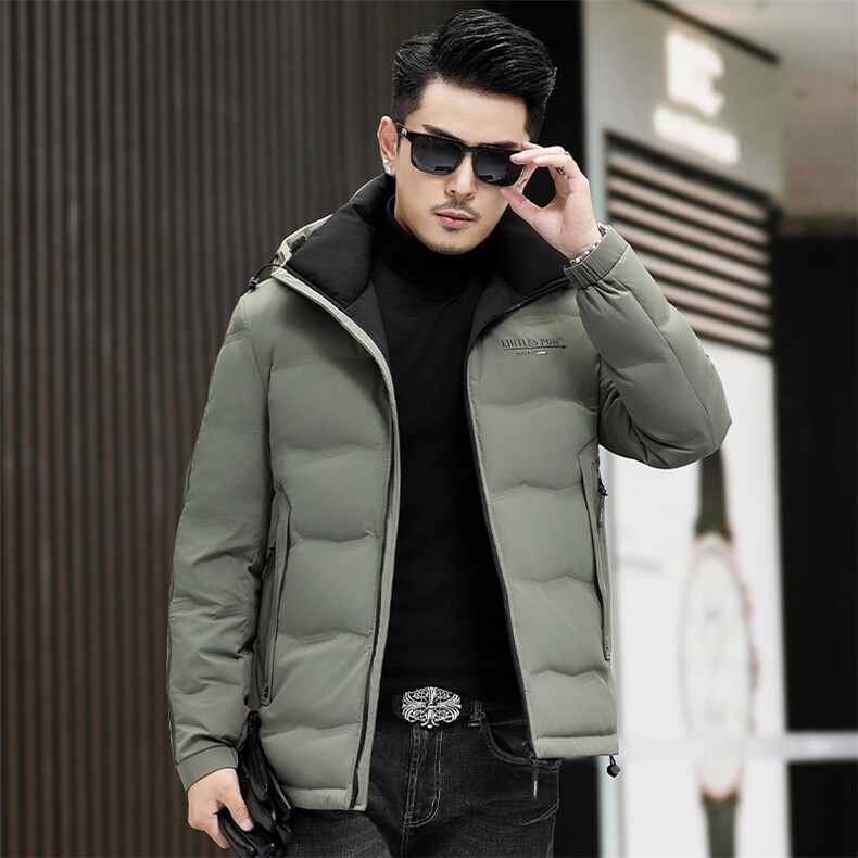 B8303钱塘2020-3时尚休闲冬季厚款有帽简约中年男士羽绒服P250,男装羽绒服,钱塘207-3