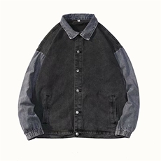 拼接牛仔外套男春秋款韩版潮流百搭夹克复古休闲宽松ins潮上衣服，男装工装外套，星座1210-1