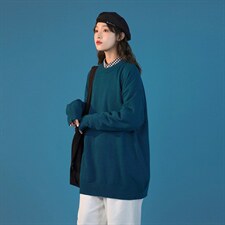 毛衣圆领纯色针织衫中性风2024秋冬新款男女上衣A161-2-M001-P35,男装针织衫/毛衣,电商A161-2