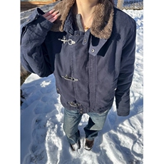 座山雕解构拼接飞机扣男女复古做旧短款外套LH328P110，女装短外套，星座1112-1