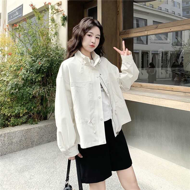 现货！现货！2026春季新款时尚宽松简约休闲短款外套女,女装短外套,2C306