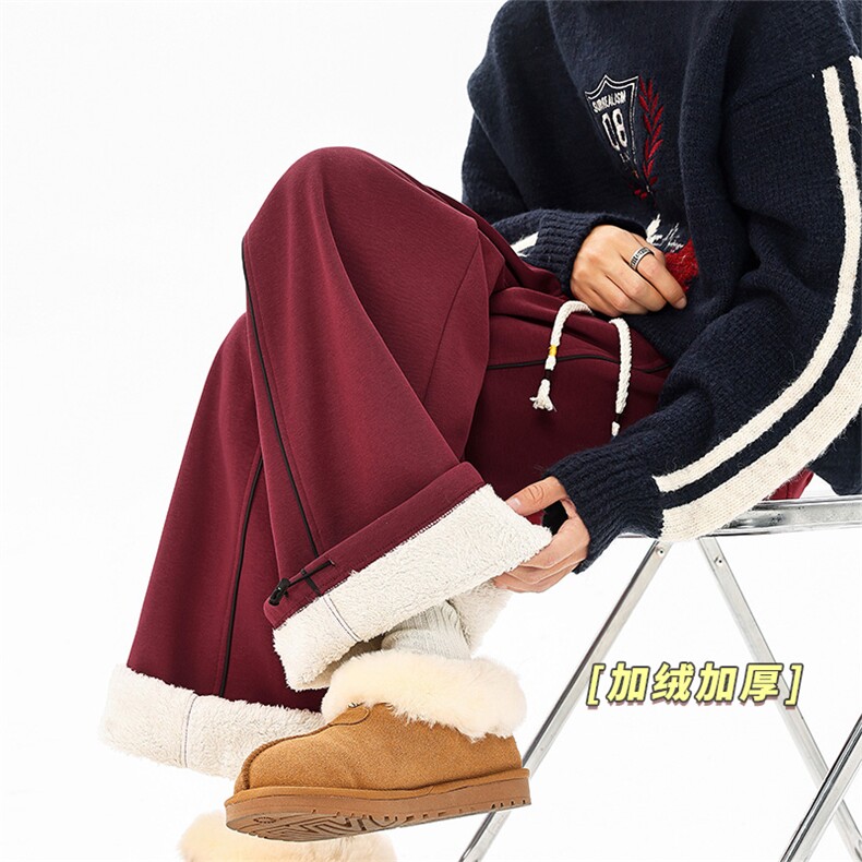 加绒加厚休闲裤冬季新品北极绒重磅保暖长裤男D52147-TP5598,男装棉衣,电商A102