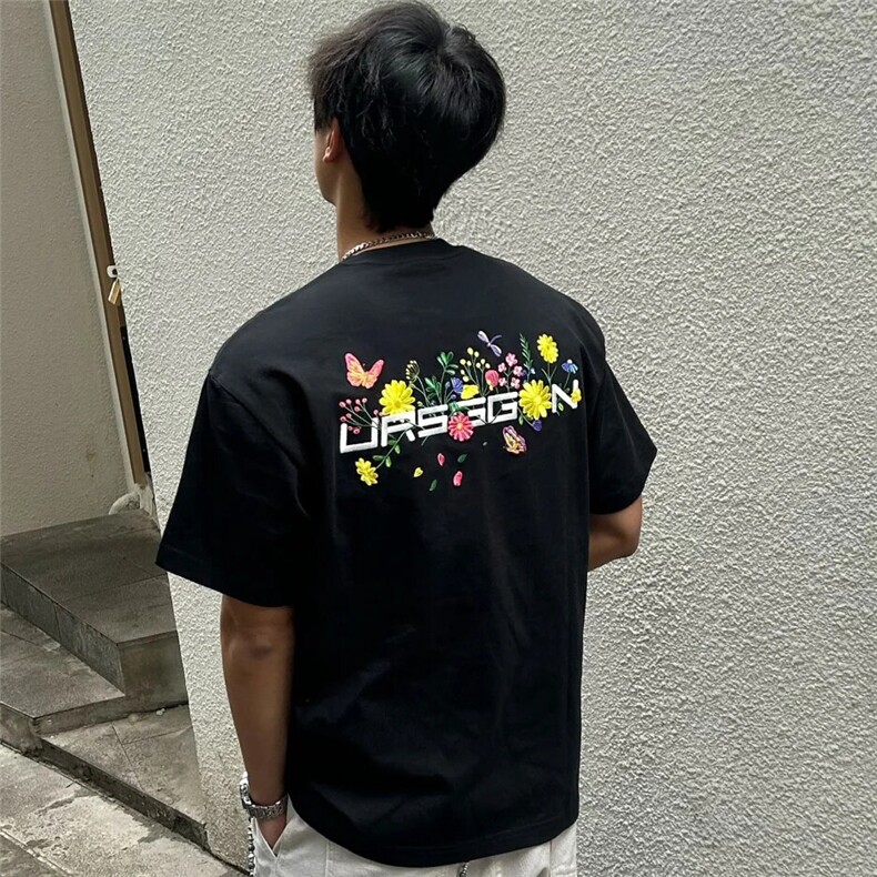 重磅印花美式复古圆领T恤纯棉310A-4-T101-特批18，男装T恤，星座310A-4