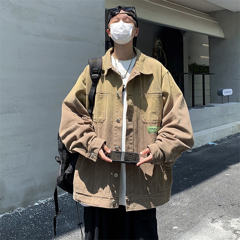 高街牛仔外套男韩版潮流拼色2023秋冬季新款ins宽松夹克W3911-P67，男装大码男装，星座412-2