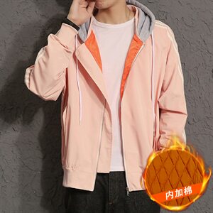 【】A003-927G-P65 男士休闲加绒夹克外套 日系灰墙图片