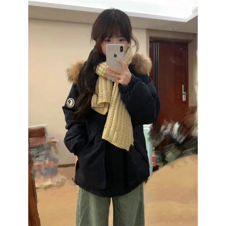 【升级款】派克服工装羽绒棉服oversize面包服外套Y902-P110网图图片