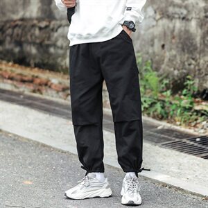 2021春秋季新日系四眼井大码宽松男束脚松紧腰休闲长裤K236-P40图片