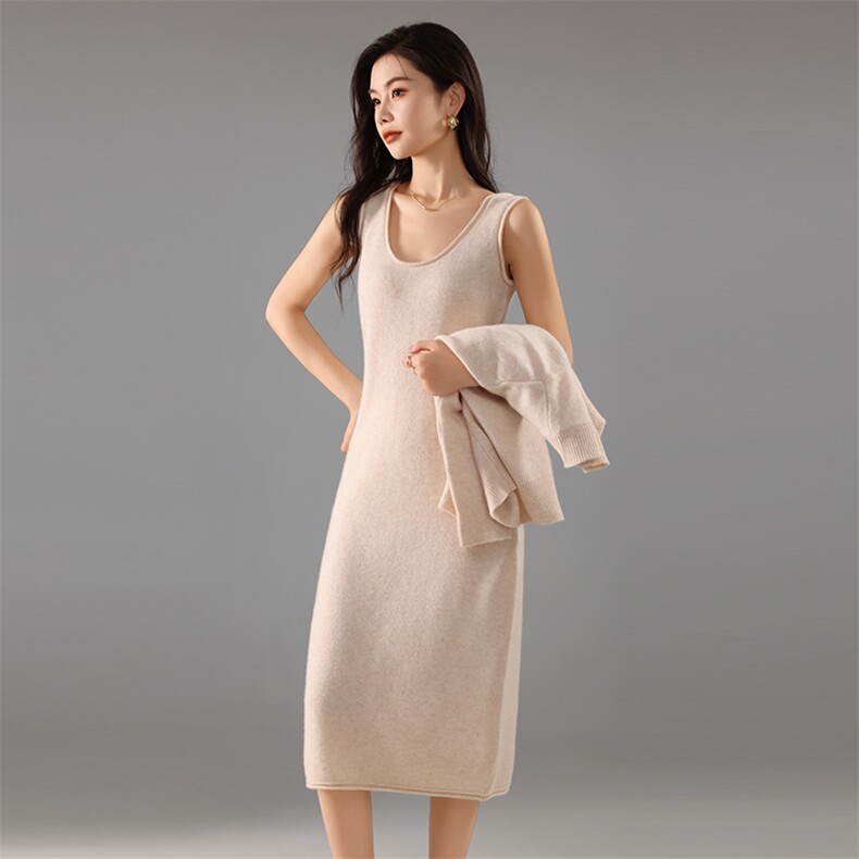 时尚显瘦大V领女装套装秋季新款气质优雅两件套,女装套装/套裙,奢优羊绒
