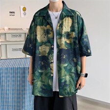 短袖衬衫春款男港风潮流弹力C238P28，男装衬衫，星座1116-2
