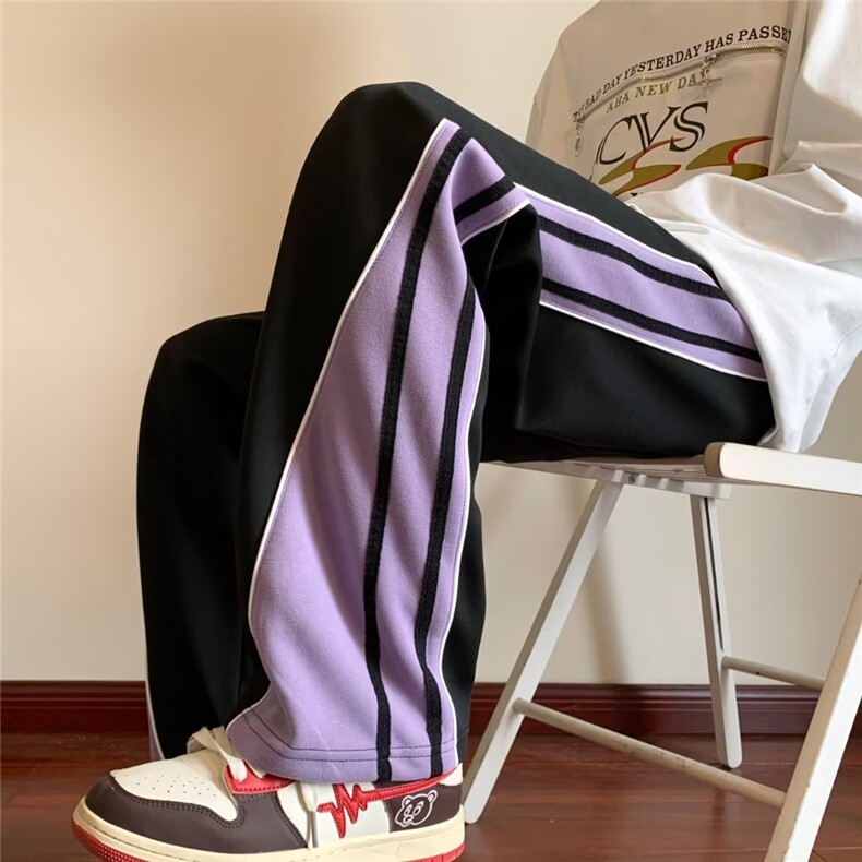 秋季新款时尚潮男百搭宽松300克华夫格休闲裤，男装休闲裤，四季星座218-1