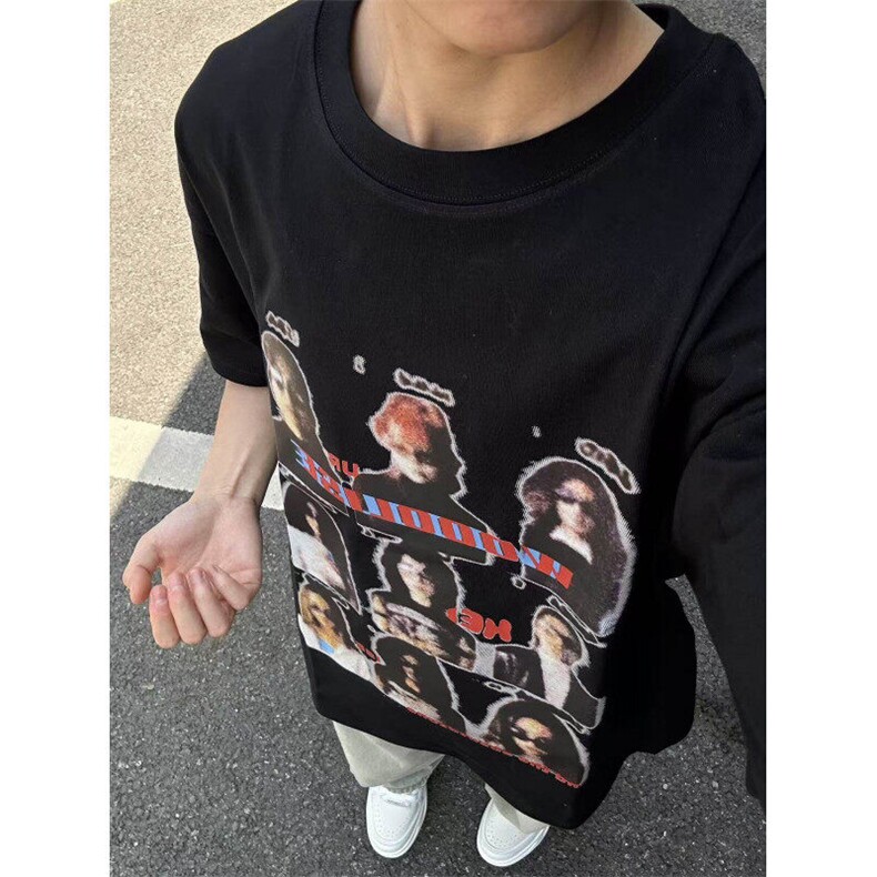 【现货】DT118CC-特P29模糊人像重磅短袖t恤男女款,男装T恤,星座1007（原301D）