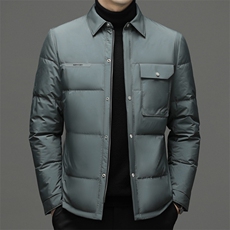 羽绒服男冬季2023新款加厚保暖中年男士休闲爸爸装翻领外套上衣，男装羽绒服，电商B212（原钱塘6029）