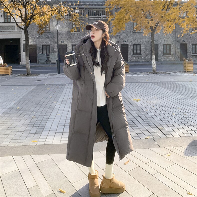 现货（只上灰色）-新标90白鸭绒中长款羽绒服-618-P395-K598,女装羽绒服,2B076