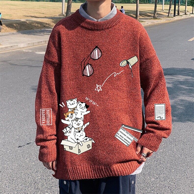 M19115-P45加绒款-P65加厚加绒毛衣男大码毛线衣男针织衫男线衫,男装针织衫/毛衣,电商A040