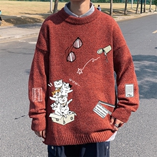 M19115-P45加绒款-P65加厚加绒毛衣男大码毛线衣男针织衫男线衫，男装针织衫/毛衣，电商A040