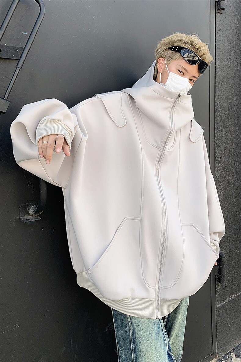 男装简约卫衣24春新款空气层分割连帽开衫外套XZ514-2-20241-P98,男装卫衣,星座514-2(原B239)