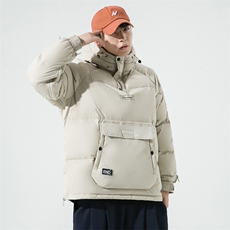 冬季加厚羽绒服套头印花连帽字母羽绒外套青年潮A266-YR04-P200，男装羽绒服，电商A266