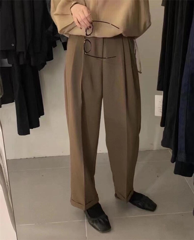 SW/2021秋冬新品阔腿收口西裤，其它，雨木其